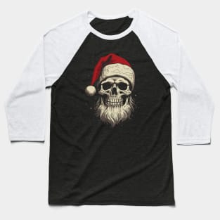 Christmas Santa Skull Baseball T-Shirt